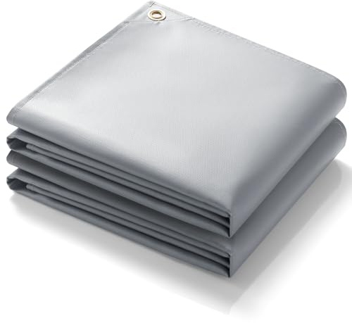 PAWBOSE Lot de 2 couvertures de soudage 180x240 cm, Ignifuge Fibre Verre enduite Silicone pour soudage/découpage. Protection Ultra-résistante, avec Sac Rangement, utilisable intérieur/extérieur.