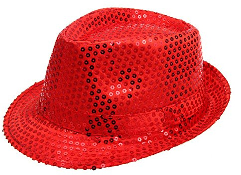 Qinghulmao Pailletten Hut Herren Damen Glitzer Fedora Partyhut Erwachsene Glitzer Outfit Accessoires Unisex Glitzerhut Narrenkappe Moden Pailetten Hüte für Karneval Disco Party Dance Performance