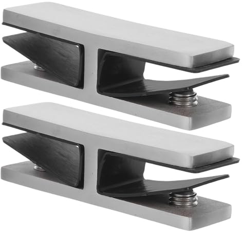 BUGUUYO Abrazaderas para Barandilla de Vidrio 180° Inox Cepillado 2 Piezas para Paneles 10-12 Mm, Soportes Resistentes para Barandillas de Balcón y Terrazas, Accesorios para