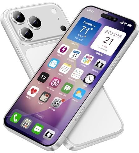 Perusha Téléphone Jouet Publicité Téléphone en Métal Fausse Réplique Non Fonctionnelle Modèle 1:1 Téléphone pour Phone 17 Pro Téléphone Jouet Fausse, 17 pro Écran Argent