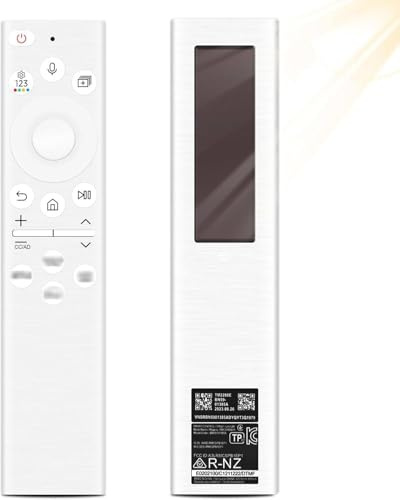BN59-01391A Replacement Voice Remote Control for S-amsung, Universal Solar Remote Control for Smart TVs with 4 Shortcut Buttons, Compatible with The Frame Neo QLED, Crystal UHD series TVs, White