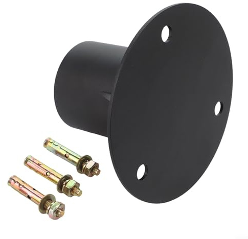 Round Post Holder, Heavy Duty Steel Chain Link Fence Post Base For Chain Link Fence Posts/Deck/Railing/Mailbox/Concrete Posts(78MM)