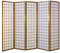 Homestyle4u 165, Paravent Raumteiler 5 teilig Holz Braun Sichtschutz Raumtrenner Reispapier Weiß Höhe 175 cm