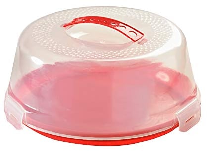 Mason Cash Round Cake Caddy with Lid and Carry Handle, 24 cm