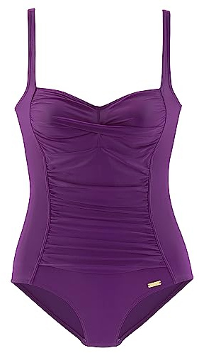 Lascana Damen Badeanzug Raffung, Softcups, Verstellbare Träger