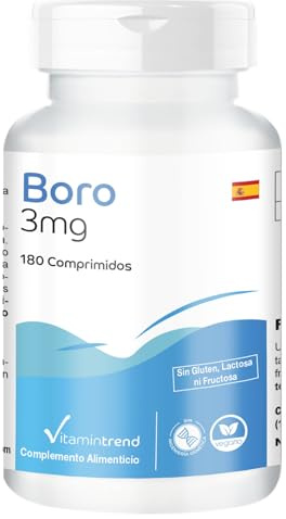 Vitamintrend Bor 3mg Tagesbedarf, 180 Tabletten, schluckfreundlich, hochdosiert, Natriumtetraborat, Nahrungsergänzungsmittel vegan ohne Magnesiumstearat, in Deutschland hergestellt