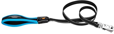 Ferplast ERGOFLUO G Dog Lead - MATIC Automatic Closure Technology - Soft Padding - Reflective & Anti-Abrasion - Extra-Resistant Seams - Italian Design - 120 x 1.5 cm, Blue