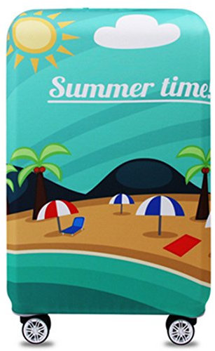 YianBestja Elastisch Kofferhülle Kofferschutzhülle Gepäck Cover Reisekoffer Hülle Koffer Schutzhülle Luggage Cover mit Reißverschluss (Summer Time, XL (29-32 Zoll))