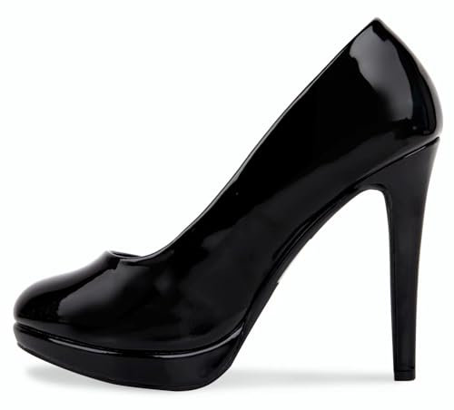 Bismaa , Damen Pumps, Schwarz - schwarzer lack - Größe: 45 EU
