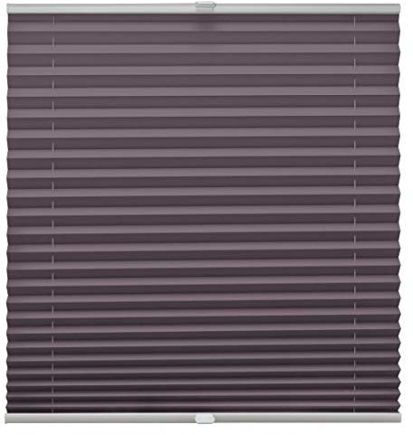 Plissee auf Maß Klemmfix für alle Fenster Montage über Klemmträger bis 27mm Faltrollo Blickdicht Sonnenschutzrollo Fenster-rollo Flieder Breite: 71-80 cm, Höhe: 151-200 cm