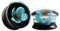 KUBOOZ (1 Paire Boucles d'Oreilles en Fleur Bleu fait à la main en verre Tunnels Jauges Piercings Stretcher, Verre