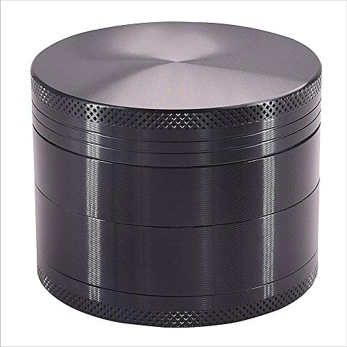 sinzau Molinillo de Hierbas, Molinillo de aleación de Zinc de Primera Calidad con tamiz y Tapa magnética para Especias secas, Hierbas y Tabaco con Mejor Calidad - 1.6 Pulgadas (Gris)