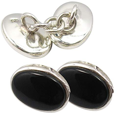 SilverStarJewel Silber Muttertag Beste Besorgen-Verkäufe Schwarz Onyx Manschettenknöpfe 1,5 cm Großhandel Geschenk