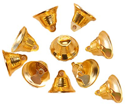 Holibanna 10Pcs 2. 1Cm Metallklingelglocken Handwerk Vintage Kleine Freiheitsglocken für Hund Machen Windspiele Weihnachtsbaum Hängen Dekorative Glocken (Golden)