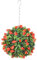 Best Artificial TULIP Flower Ball Lush Long Leaf Topiary Grass (24cm, Orange)