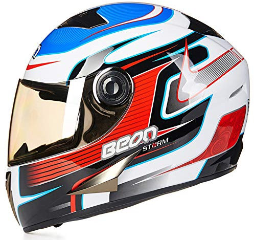 ZLYJ Motorradhelm Modular Integralhelm Fullface Helm Moped Mofa-Helm Chopper Vintage Pilot Biker Doppelvisier Anti-Fog Visier Damen Und Herren ECE Genehmigt Motorrad Roller C,XL