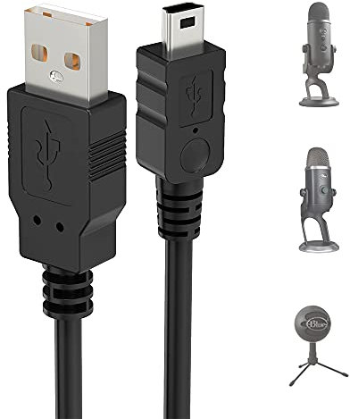 Mellbree 2M USB A Male to Mini Data Transfer Cable for Blue Yeti & Snowball iCE USB Mic