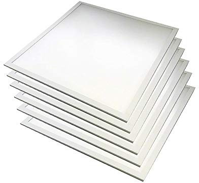 ILLUMINATIO 48W LED Panel 600 x 600 for Home, Office and Industrial Use, Cool White Ceiling Tiles, Ultra-Slim [Energy Class A++] (6500K, 6 Pack)