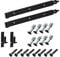 BRESKO Ladenband mit Kloben und Schrauben 2er Set schwarz Torband Tor Scharnier Ladenbänder Haken Türband Klobenhalter Kreuzgehänge Ladenbänder für Gartentor Türscharniere (2er Set - 500x35mm - Ø13mm)