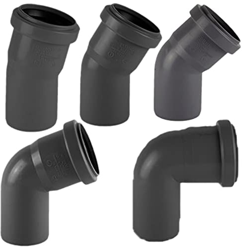 MegaHaustechnik HT Bogen Winkel 30° Grad Verbinder für Rohr Außendurchmesser 32mm 3,2cm DN32 mit Steck Muffe + Gummi Dichtung Abwasser Abfluss Leitung Kunststoff PP grau Kanalrohr Fitting HTB