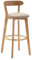 LHNLY-Chaise Tabourets de Bar en Bois Massif Nordic Home Kitchen Counter Tables et chaises de Bar avec Dossier et Housse de siège Amovible, Couleur Bois