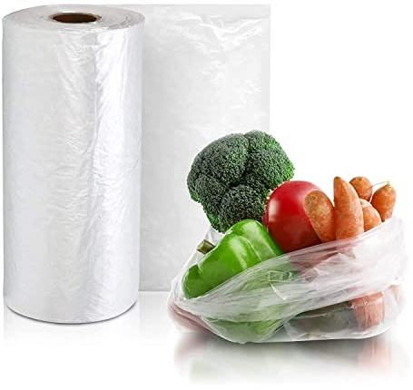 Venuscello® 250 x Fruits and Vegetable HD Bags on Roll Clear Transparent Plastic for Butchers, Food & Sandwiches