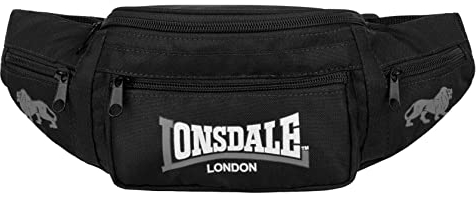 Lonsdale Logo Hip Bag Gürteltasche (Einheitsgröße, Black/Grey)