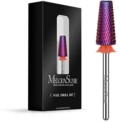 MelodySusie Professional 5 in 1 Nail Drill Bits, 3/32'' Carbide Tungsten Multi-function Bits, Suitable for Manicure Pedicure Cuticle Gel Polishing, Fine, Cross Cut, Series BM