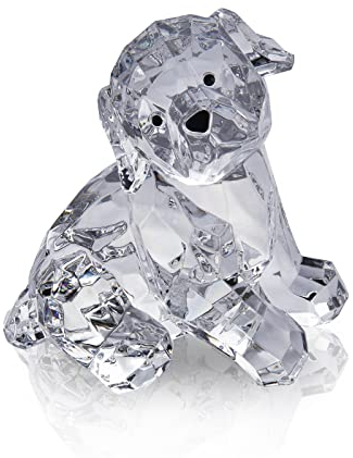 DANRECIN 8,9 cm große transparente Labrador Welpe Hundefiguren, Sammlerstücke, Labrador Retriever-Statue, Acryl, Hunde-Skulptur, Heimdekoration, kein Kristall (B)