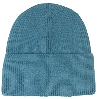 fashionchimp Basic-Wintermütze mit Umschlag ohne Innenfutter, Unisex-Mütze für Damen und Herren, Uni-Farben (Hellpetrol; Größe 55-65 cm)