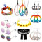 12 Stück Hippie Accessoires Damen, 70er Jahre Accessoires, Hippie Kostüm Damen, Hippie Kleidung Damen mit Hippie Brille, Hippie Stirnband, Peace Kette und Ohrring, 60er 70er Jahre Bekleidung Damen