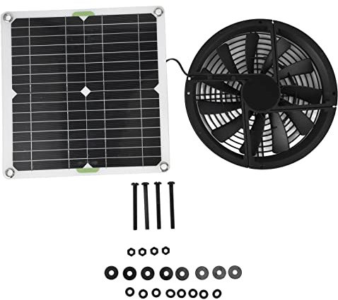 Kit de Ventilador de Panel Solar 3000 Rpm 100W Panel Solar Impermeable Caja de Ventilación Redonda Ventilador de Escape para Cobertizo de Invernadero de Gallinero