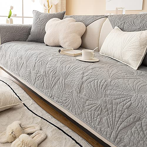 WSGJHB SofabezüGe/Sofahusse 1 2 3 4 Sitzer L Form U-Form Ecksofa Wurfdecke/Sofaschoner, Warm Super Soft Sofa Decke/Schutz Hund/Katze, Anti-Rutsch Sofabezug/Sofabezug Hellgrau A 90 * 240cm