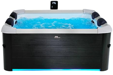 Giordanoshop Vasca Idromassaggio Esterna Oslo Smart 160x160x65 cm 6 Posti Wi-Fi Nero