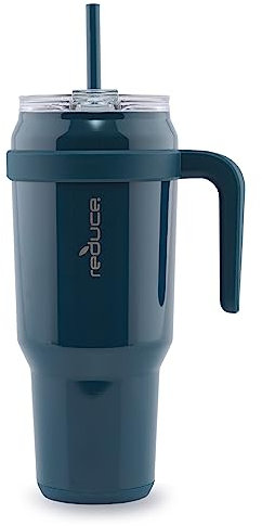 reduce 50 oz Tumbler with Handle - Vacuum Insulated Stainless Steel Mug Sip-It-Your-Way Lid and Straw Keeps Drinks Cold up to Hours Sweat Proof, Dishwasher Safe, BPA Free OG Dark Web (12933-FF)
