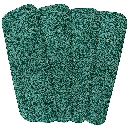 Ulable 4 Pack Spray Mop Heads Replacement Mop Pads Reveal Mop Cleaning Pad ,Fit for All Spray Mops & Reveal Mops Washable 16.5*5.11 Inches. (Dark Green)