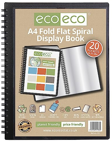 eco-eco Eco133 Porte-vues A4 50% recyclé 20 pochettes à spirales