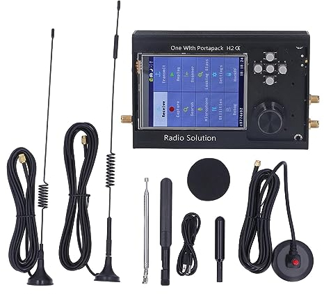 Funk-Transceiver aus Aluminiumlegierung, 3,5-mm-Sound-Buchse, 1 MHz Bis 6 GHz, SDR, Voll Ausgestatteter Amateurfunk-Transceiver mit 5 Antennen für Schiffe, Automobile