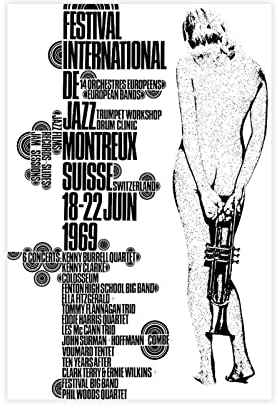 ZAPORA Montreux Jazz Festival '69, Jazz-Musik-Poster, Leinwand-Poster, Wandkunst, Dekor, Bild, Gemälde für Wohnzimmer, Schlafzimmer, Dekoration, ungerahmt, 40 x 60 cm