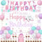 Wonmelody Ice Skating Birthday Party Supplies: Pink & Purple Roller Skate Decors with Backdrop, Banner, Cupcake Toppers & Balloons for Girls' 1st & 10th Birthdays