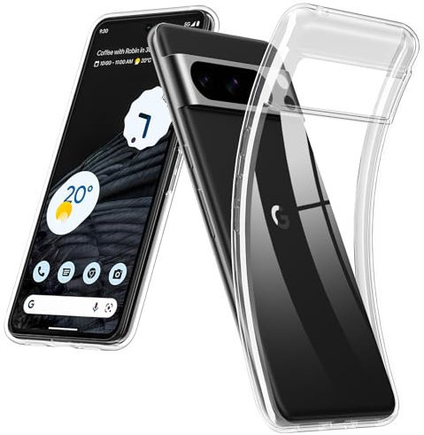 DOSMUNG Crystal Clear HandyHülle für Google Pixel 8 Pro Hülle, Weiche Silikon Case Stoßfeste Kratzfestigkeit Schutzhülle für Google Pixel 8 Pro, Durchsichtig