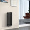 EMKE Radiateur 60x24cm,Radiateur design vertical à tube ovale, noir, simple couche, radiateur eau chaude