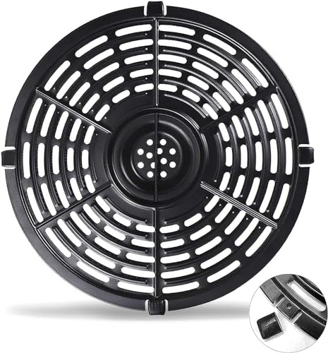 Air Fryer Grill Pan for Power XL 5QT Air fryer, 8.7'' 5QT Round Non-Stick Air Fryer Replacement Tray Rack Parts Accessories Crisper Plate Grill Plate for Ultrean Gourmia Air Fryer, Dishwasher Safe
