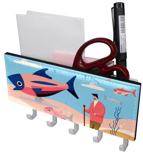 YTYVAGT Wandhaken, Klebehaken zum Aufhängen, bunte Fische, Oktopus, Ozean, Wandhaken