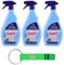 3x FELCE AZZURRA Vetri Multiuso,Detergente Vetri,Detersivo Spray Multiuso, 750ml + Portachiavi Beni Culinari in Omaggio