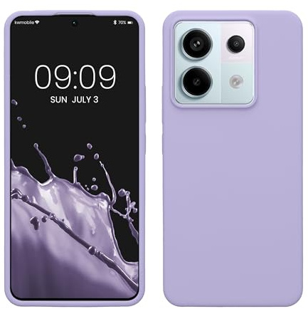 kwmobile Handyhülle für Xiaomi Redmi Note 13 Pro 5G / Poco X6 5G Hülle - Case Silikon - Kabelloses Laden - Schutzhülle Cover in Lavendel