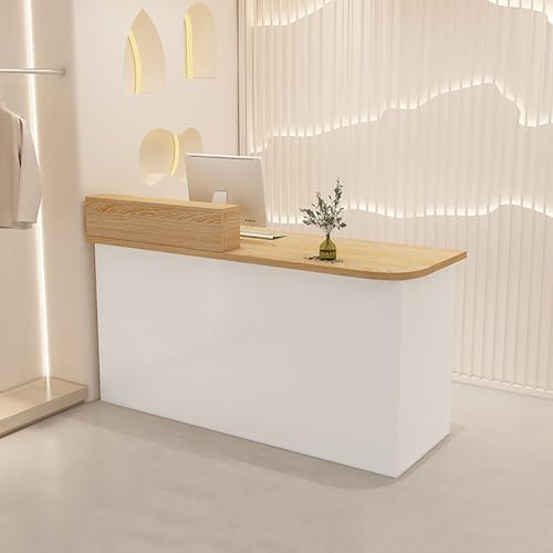 SARKEY Empfangstheke, Kassierer Counter Mit Schubladen, Bürotheke Rezeption Tisch, Empfangstheken, Rezeptionstheken Mit Ablageflächen, Für Salon Empfangsraum Kasse, Lobby(Color:C-2)