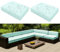 Hiseng Outdoor Sofa Sitzkissenbezug 2er Set Wasserdicht mit Reißverschluss, Terrassenstuhl Sofakissen Bezug Abnehmbar, Wetterfest Sofabezug für Garten Möbel aus Rattan (60x60x10cm,Hellblau)