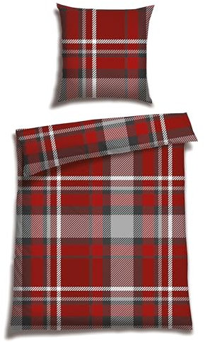 Schiesser Bettwäscheset Talisa - Feinbiber - 2-teilig - 155 x 220 cm - Rot