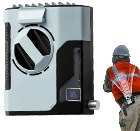 1 ventilador de cintura portátil, ventilador portátil con clip de cintura, ventilador de cinturón personal compacto con batería recargable de 5000 m Ah, aire acondicionado portátil para trabajo,